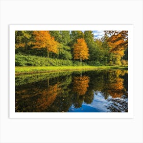 Serene Autumn Reflections 11 Art Print