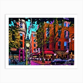 Gastown Clock Vancouver - Downtown Vancouver Art Print