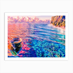 Boat In The Ocean Art Print