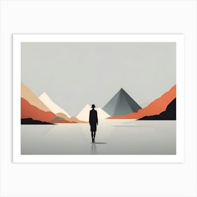 Person Standing In Water Art Print