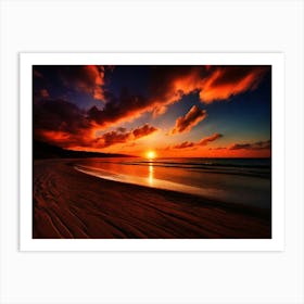 Sunset On The Beach 925 Art Print