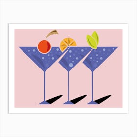 Cocktail Glasses Art Print