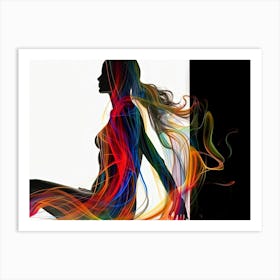 Woman With Colorful Hair Art Print