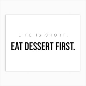 Eat Dessert First Typography Word Art Print