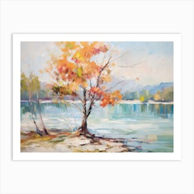 Autumn Tree By The Lake Art Print