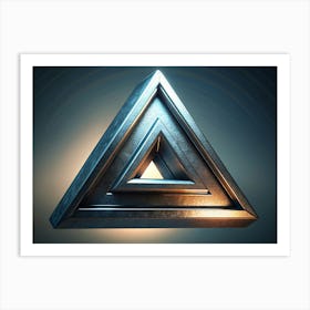 Silver Metallic Triangle Art Print