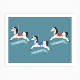 Merry Go Round Carousel Horses Art Print