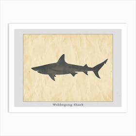 Wobbegong Shark Silhouette 1 Poster Art Print