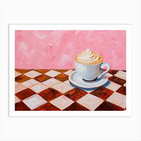 Whipped Cream Coffee On Checkboard 2 Art Print