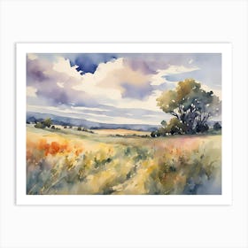 Watercolor Of A Field 2 Art Print