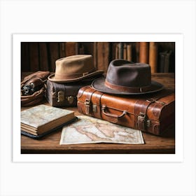 Hats And Luggage Art Print