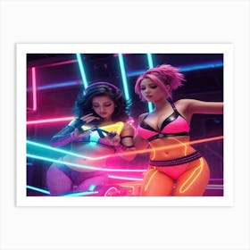 Neon Girls Art Print