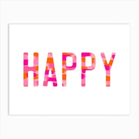 Happy Pink and Orange Art Print