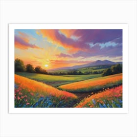 Sunset In The Meadow 21 Art Print