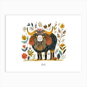 Little Floral Yak 1 Poster Art Print