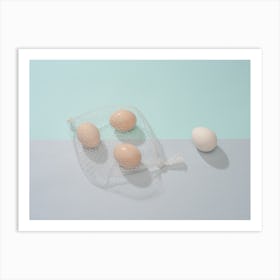 White Eggs In A Bag Art Print