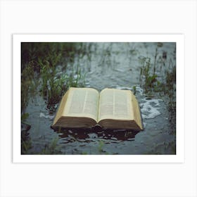 Open Book In Water Art Print