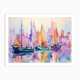 Sailboats In Chicago Art Print