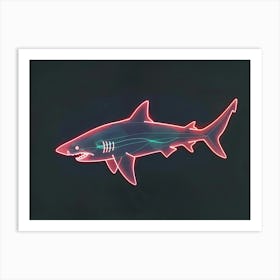 Neon Zebra Shark 1 Art Print