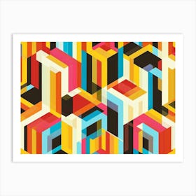 Abstract Colorful Geometric Pattern 2 Art Print