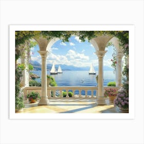 Mediterranean Sea View Art Print