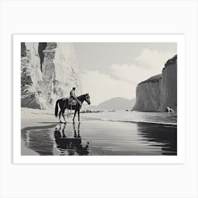A Horse Oil Painting In Navagio Beach (Shipwreck Beach), Greece, Landscape 4 Art Print