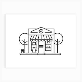 Shop Store Line Icon Vector Illustration Art Print