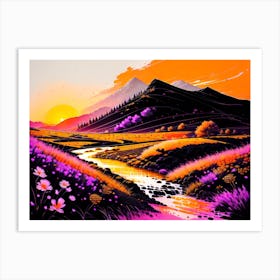 Sunset In The Valley 1 Art Print