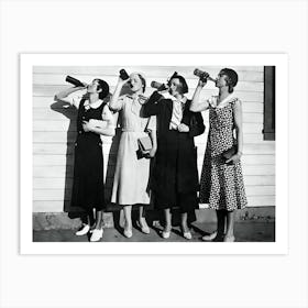 Group Of Women Drinking Soda Art Print