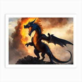 Dragon In Flames 1 Art Print