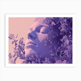 Woman With Flowers In Her Hair 2 Art Print