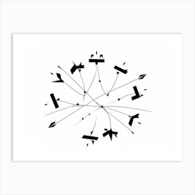 Abstract Composition Featuring A Black Hand Formed By A Constellation Of Arrows And Pointers Set In (1) 2 Art Print