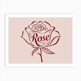 Rose. One line art Rose Art Print