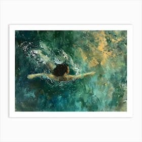 Swimming Woman 3 Art Print