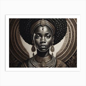 African Woman With Afro Art Print