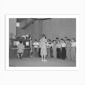 Schoolchildren And Their Teacher In Program At The End Of School Term, Fsa (Farm Security Administration) Labor Art Print