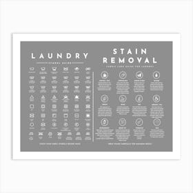 Laundry Guide With Stain Removal Grey Mineral Art Print