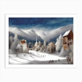 Winter Village 2 Art Print