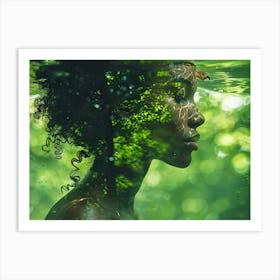 Portrait Of A Woman Underwater Art Print