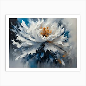 White Peony - Ai Art Print