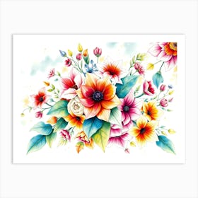 Watercolor Flowers 16 Art Print