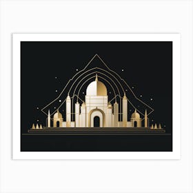 Beautiful Golden Mosque Architecture Print Art Print