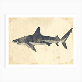 Grey Shark Silhouette 5 Art Print