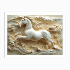 Horse In Water 1 Art Print