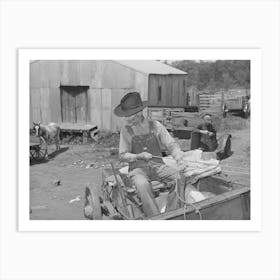Farmer With Loaded Wagon Leaving Town, San Augustine, Texas By Russell Lee Art Print