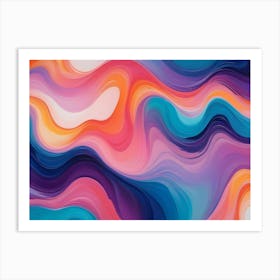 Abstract Wavy Pattern Of Colors Art Print