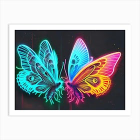 Neon Butterflies 2 Art Print