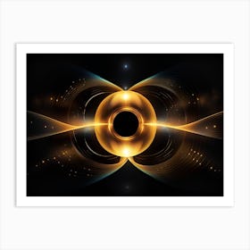 Abstract Golden Sphere Art Print