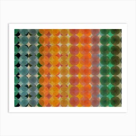 Retro Circles Abstract Art Print