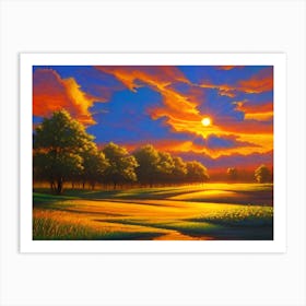 Sunset In The Field 6 Art Print